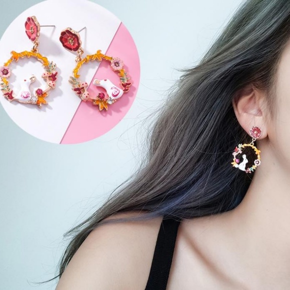❤️️NEW UNIQUE Cute Hoop Handmade Earrings U2 - Picture 2 of 3